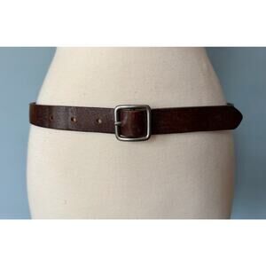 GAP Distressed Skinny Brown Leather Belt Women sz M
